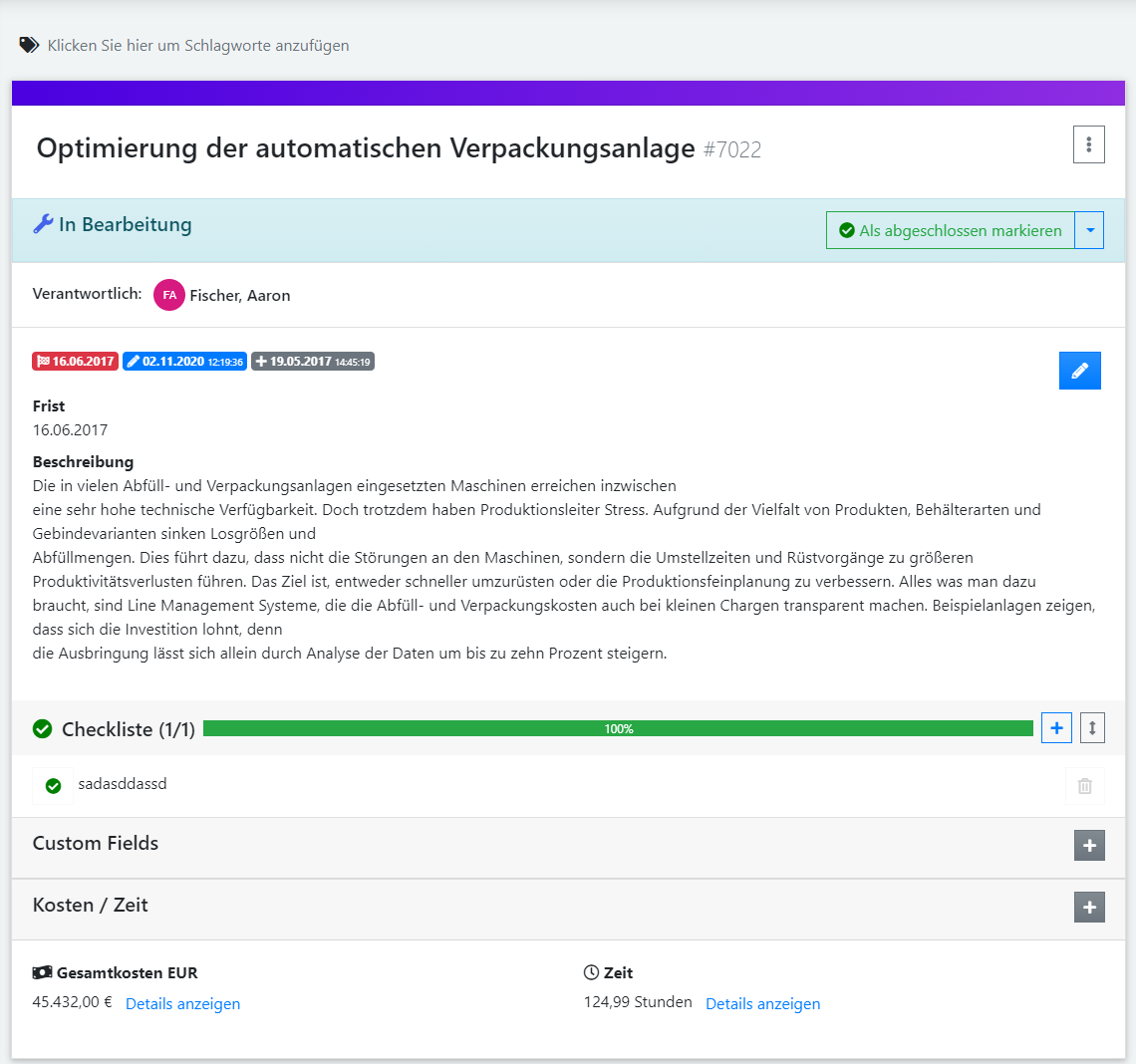 qmBase Zeit erfassen 