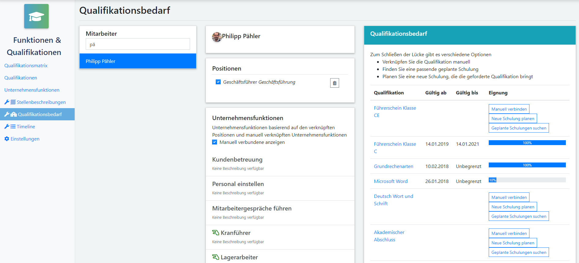 Schulungs- & Qualifikationsmanagement