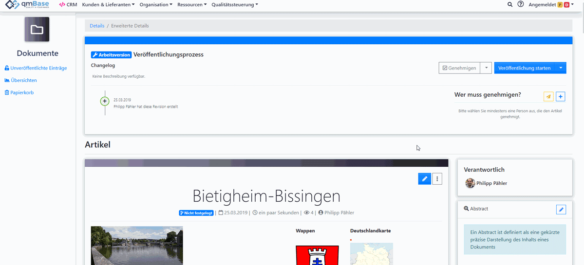 Freigabeprozess Dokumentenmanagement