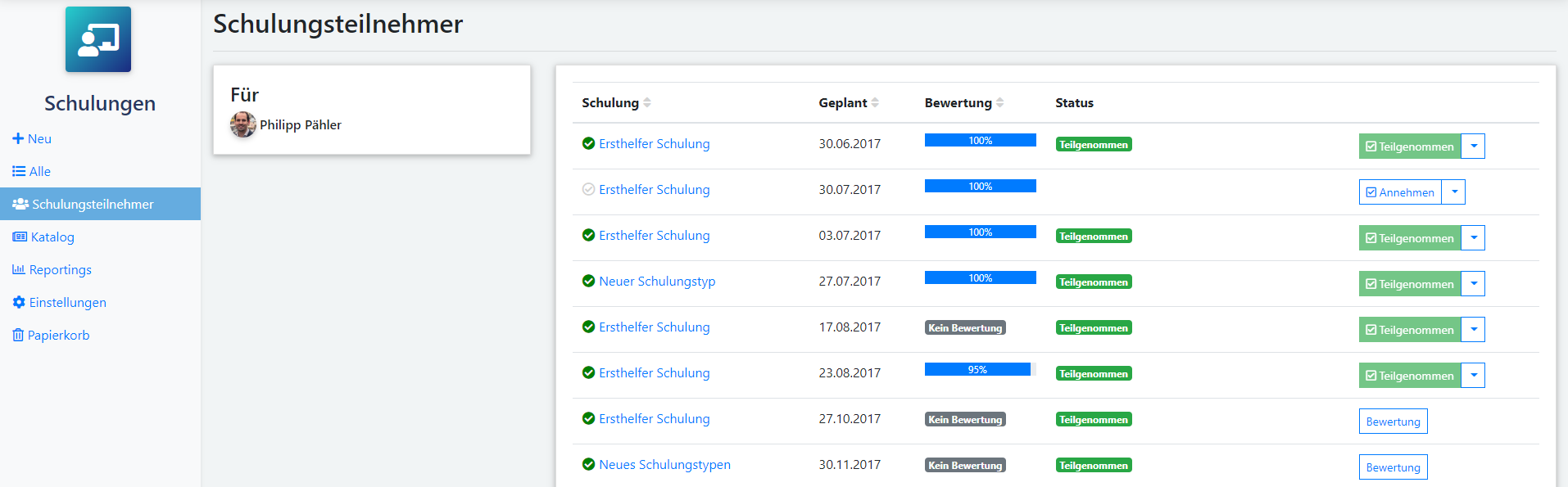 Schulungsmanagement für Mitarbeiter