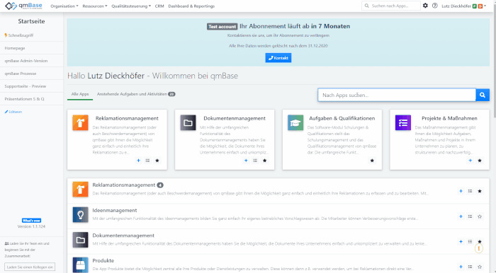 Mitarbeiter verwalten Software