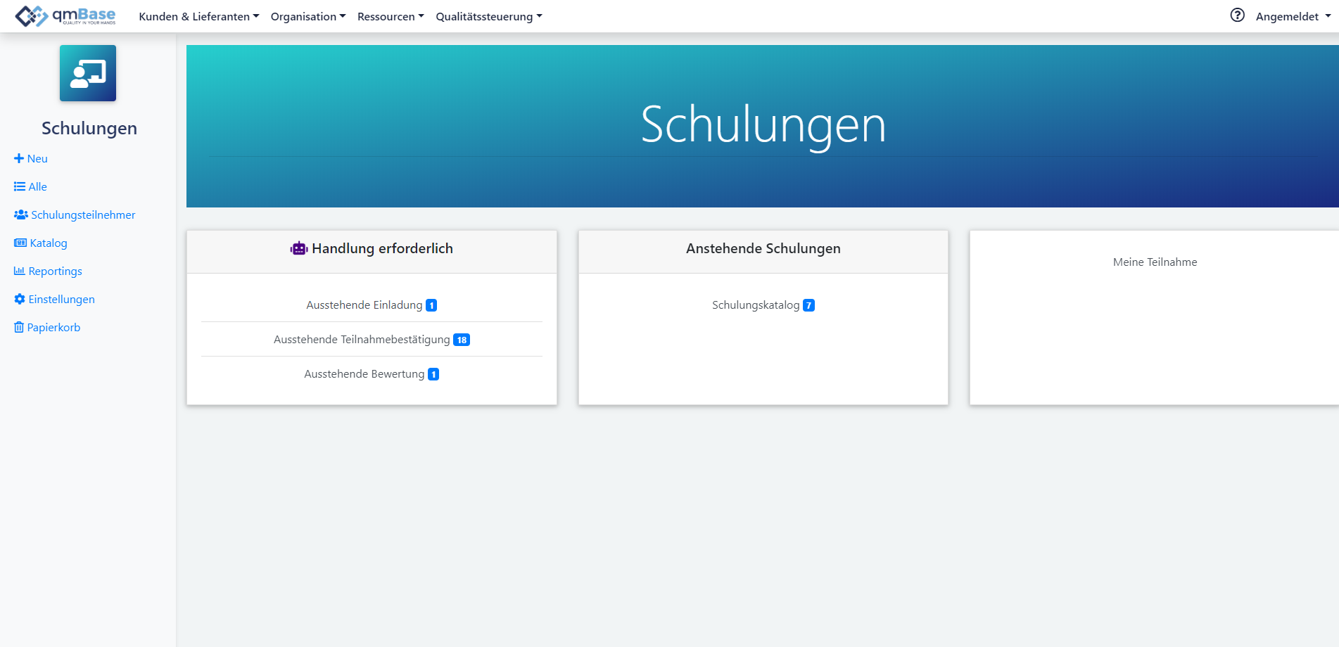 Schulungsmanagement in qmBase